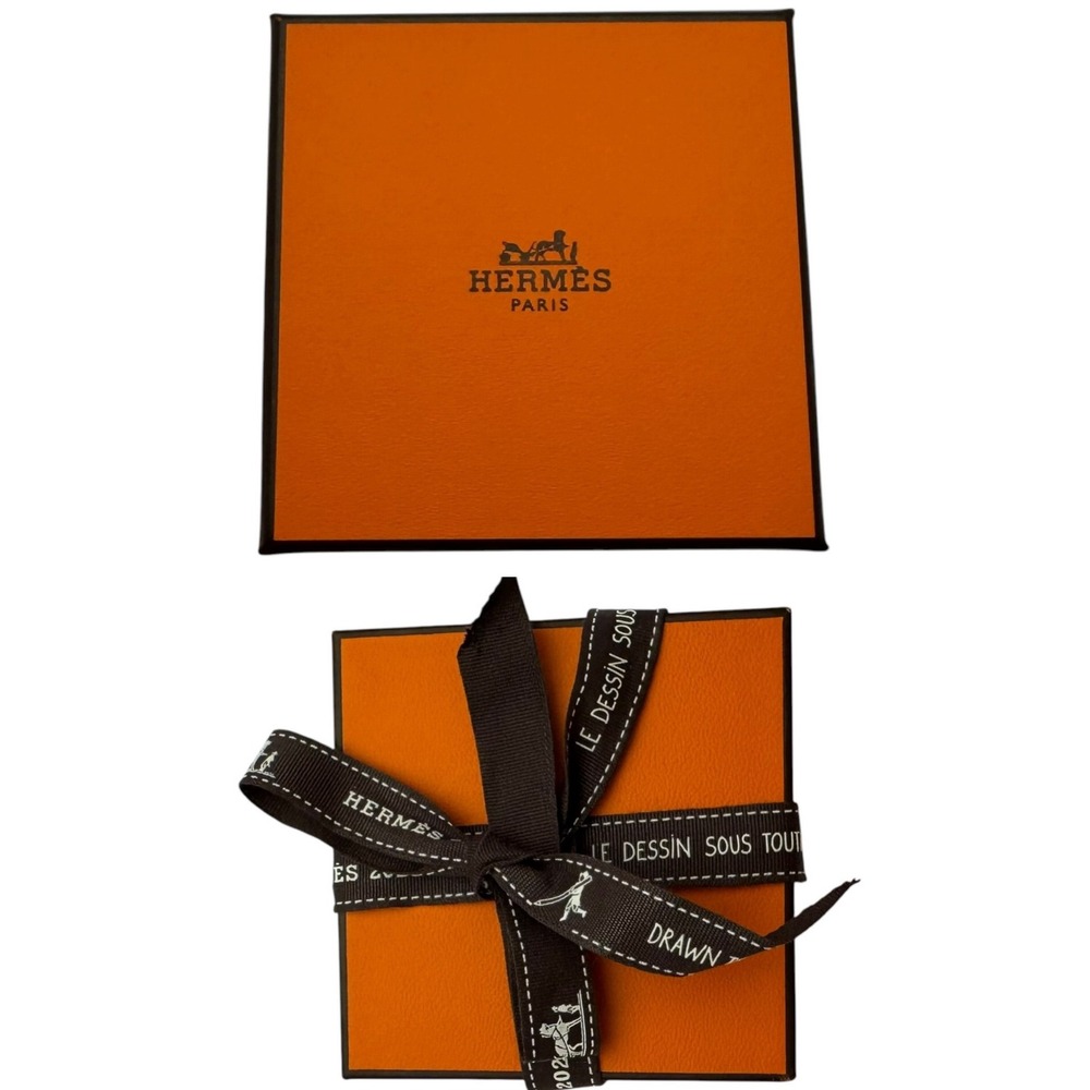 Hermes Orange Square Gift Box With Bolduc Ribbon Luxury Packaging Accessory
